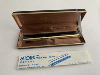 VINTAGE NOS HI-TECH GADGET SATOLEX POCKETMAN HGP03 GREEN COLR CALCULATOR PEN, AS