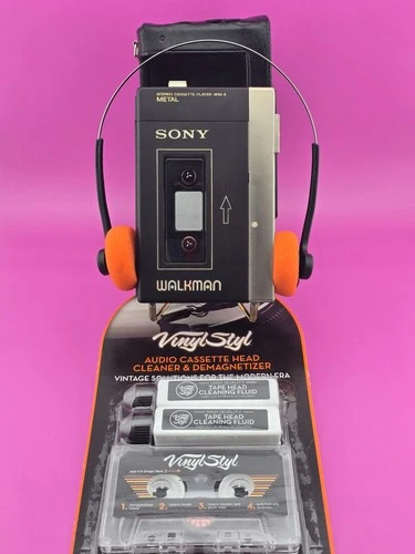 "LOOK" Clean Sony WM-3, Case, New Belts, Headphones, Serviced 02/26. US Seller.