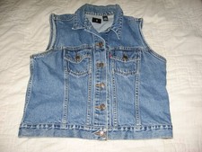 Levi's Women's Red Tab Jeans Western Biker Trucker Denim Vest Large