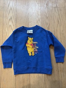Winnie The Pooh Disney World Sweatshirt Disney Blue 24 Mo Y2K Cute One Unisex
