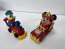 Vintage Tomy Walt Disney Fireman Mickey Mouse Toy Fire Truck DonaldDuck Train