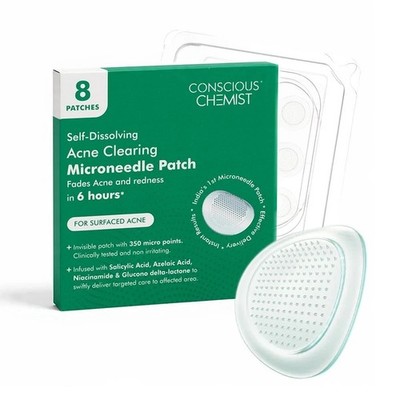 Conscious Chemist Self Dissolving Acne Patches 8pcs 2% Salicylic Acid Care