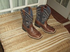 Ariat Tycoon Western Boots for Kids Blue Brown Size 11 Style 10021591
