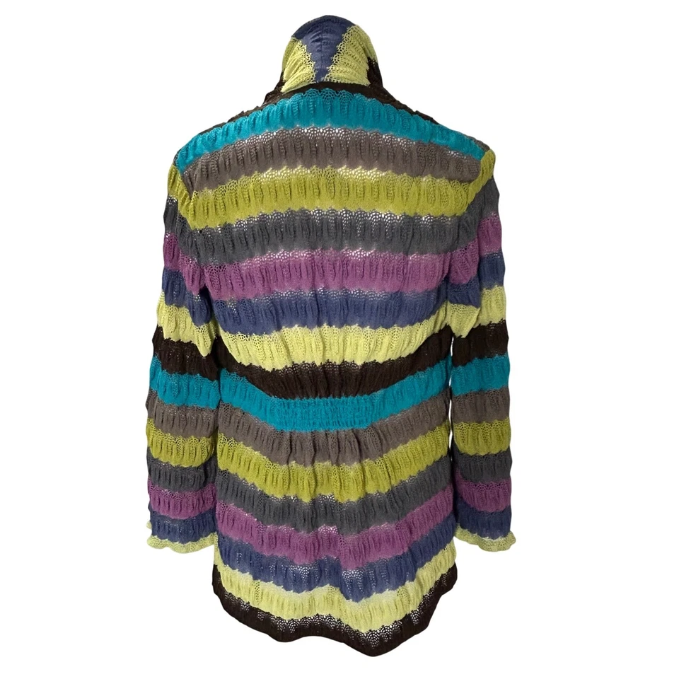 Cárdigan Suéter Colección Peck & Peck Rayas Frente Abierto Mujer Talla 6 Foto 2 de 4