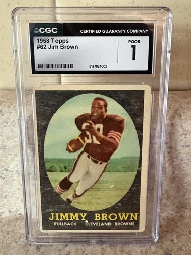 1958 Topps - Jim Brown #62 (RC) CGC 1!!🔥🔥