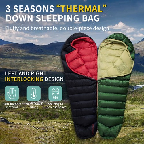 Down Backpacking Sleeping Bag 620FP, Lightweight Sleeping Bag for Adult Backp... - Picture 5 of 6