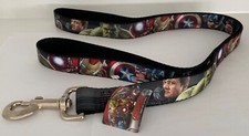 Avengers Thor Hulk Iron Man Marvel Buckle Down Seatbelt 1  Dog Leash 48" NEW 