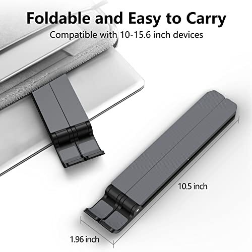 Laptop Stand for Desk, Adjustable Laptop Riser ABS+Silicone Foldable Black - Picture 5 of 7