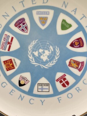 UNEF United Nations Emergency Force commemorative ceramic Plate