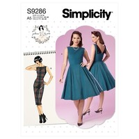 Simplicity S9286 Damen Faltenkleid Schnittmuster GrößE 6-14 & 14-22