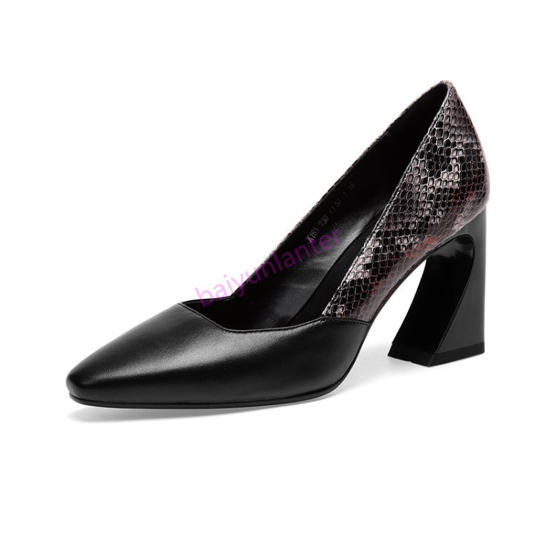 Womens Pull On Pumps Snake Pattern Pointy Pointy Pointy Toe Block High Heel shoes summer grace 01a9a4 Womens Pull On Pumps Snake Pattern Pointy Pointy Pointy Toe Block High Heel shoes summer grace 01a9a4
