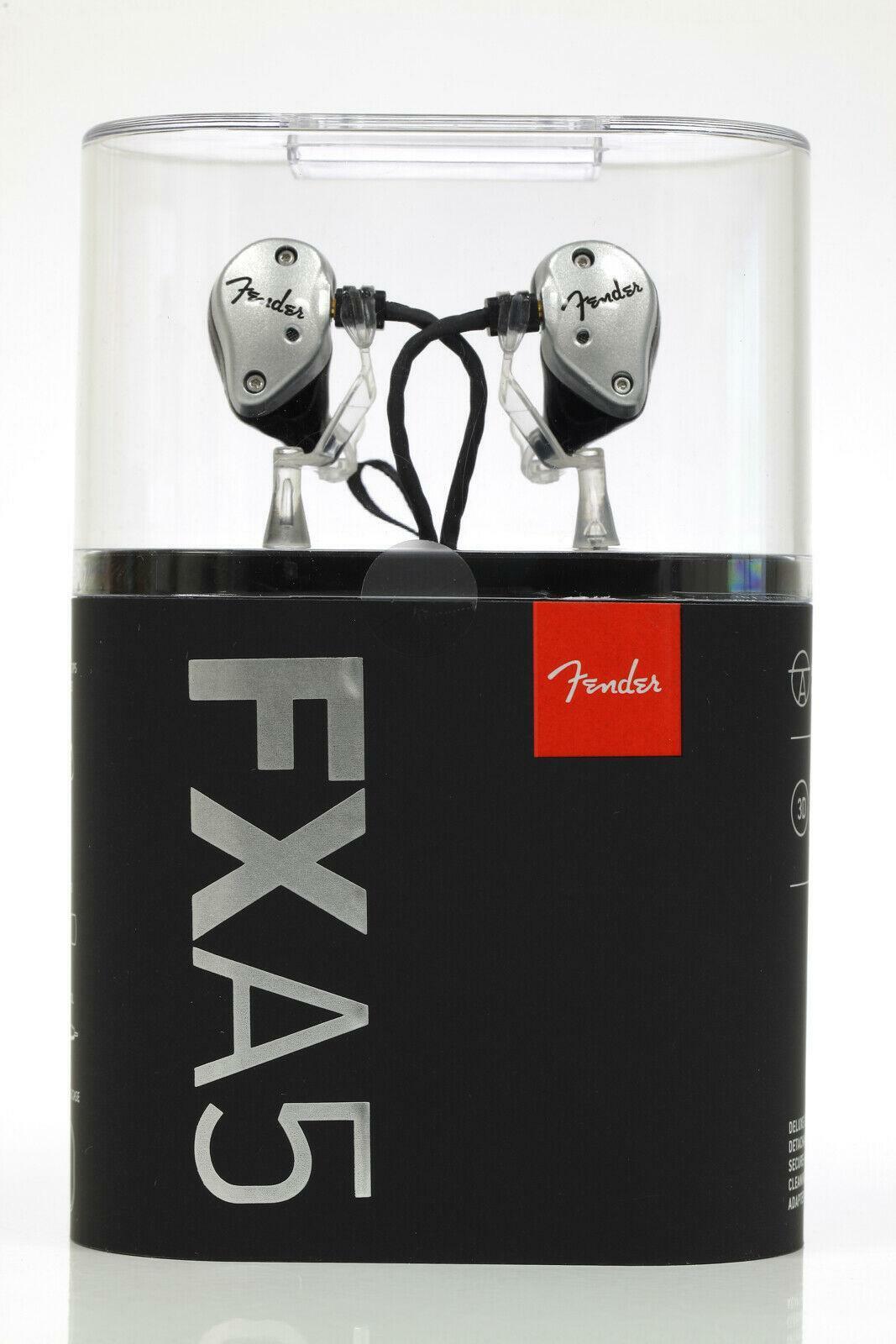 Fender FXA5 Silver In-Ear Headphone Monitors Professional Live Performance NEW