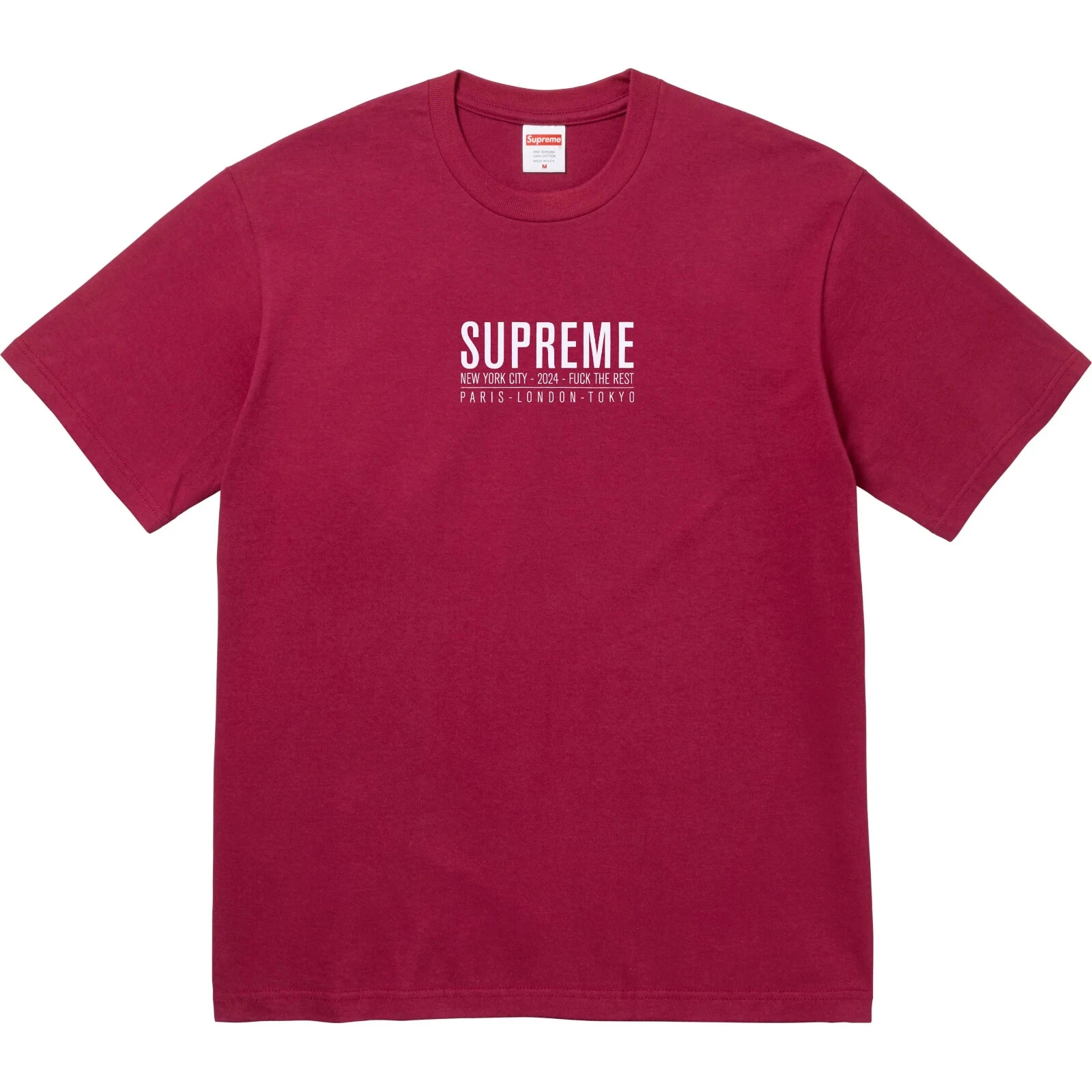 Tee shirt Supreme Paris   Rouge Cardinal   Taille Medium   SS24 Neuf Authentique
