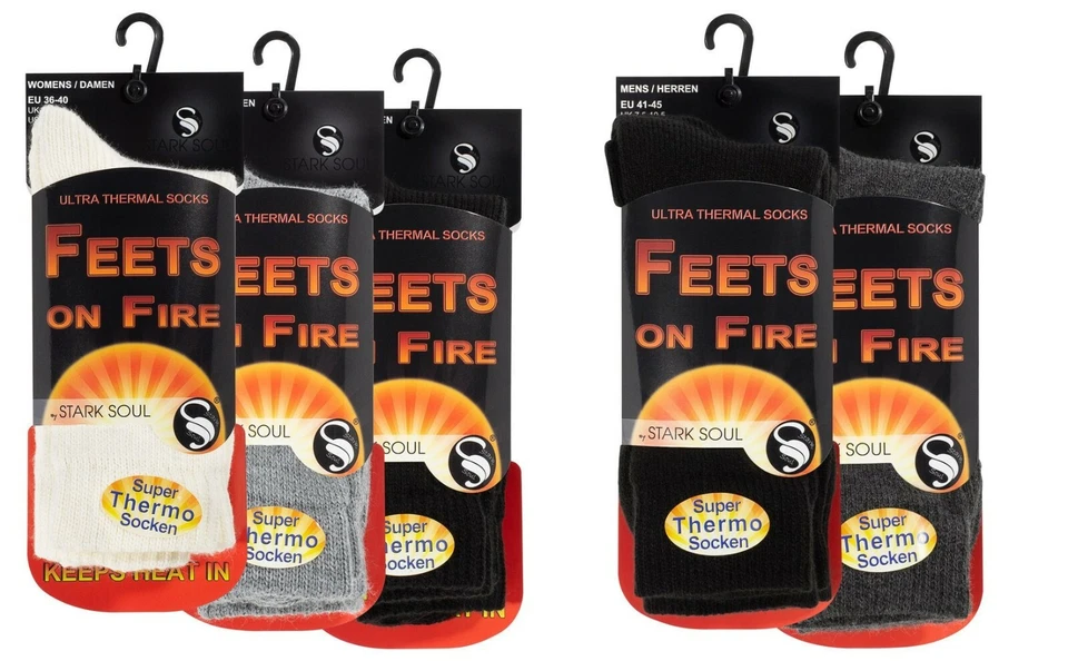 STARK SOUL® FEET ON FIRE Thermosocken im 2 er Pack ca. 5 x wärmer als normale Socken