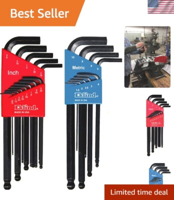 Eklind 22-Piece Ball-Hex Allen Wrench Set - Inch & Metric Precision Tools