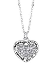 Lovely Heart Necklace With Genuine Crystal 925 Sterling silver Length 18in