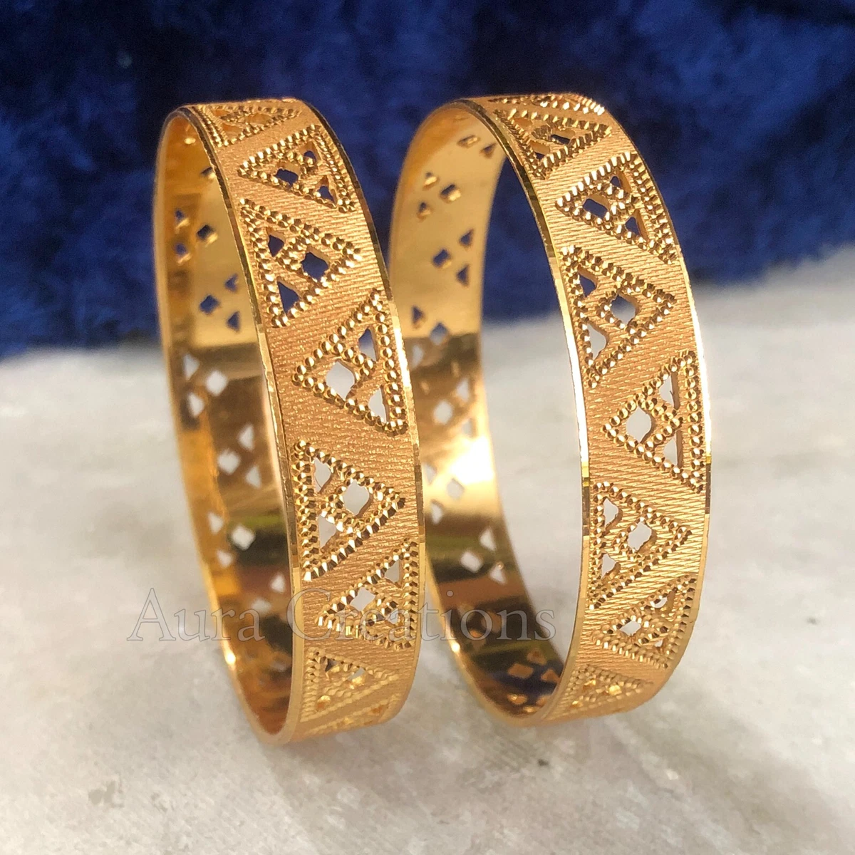 Indian Gold Plated Polki Design bracelet Bangle Ethnic 2 pcs Churi