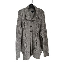 INTERMIX Wool Blend Knitted Jacket Cardigan Oversized Beige Size Large