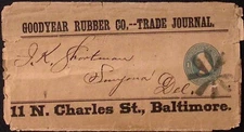 c1890s Goodyear Rubber Co Trade Journal Baltimore MD Postal Cover