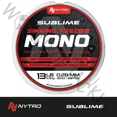 Sonik Nytro Angelschnur Sublime Sinking Feeder Mono Coarse Carp Match 150m