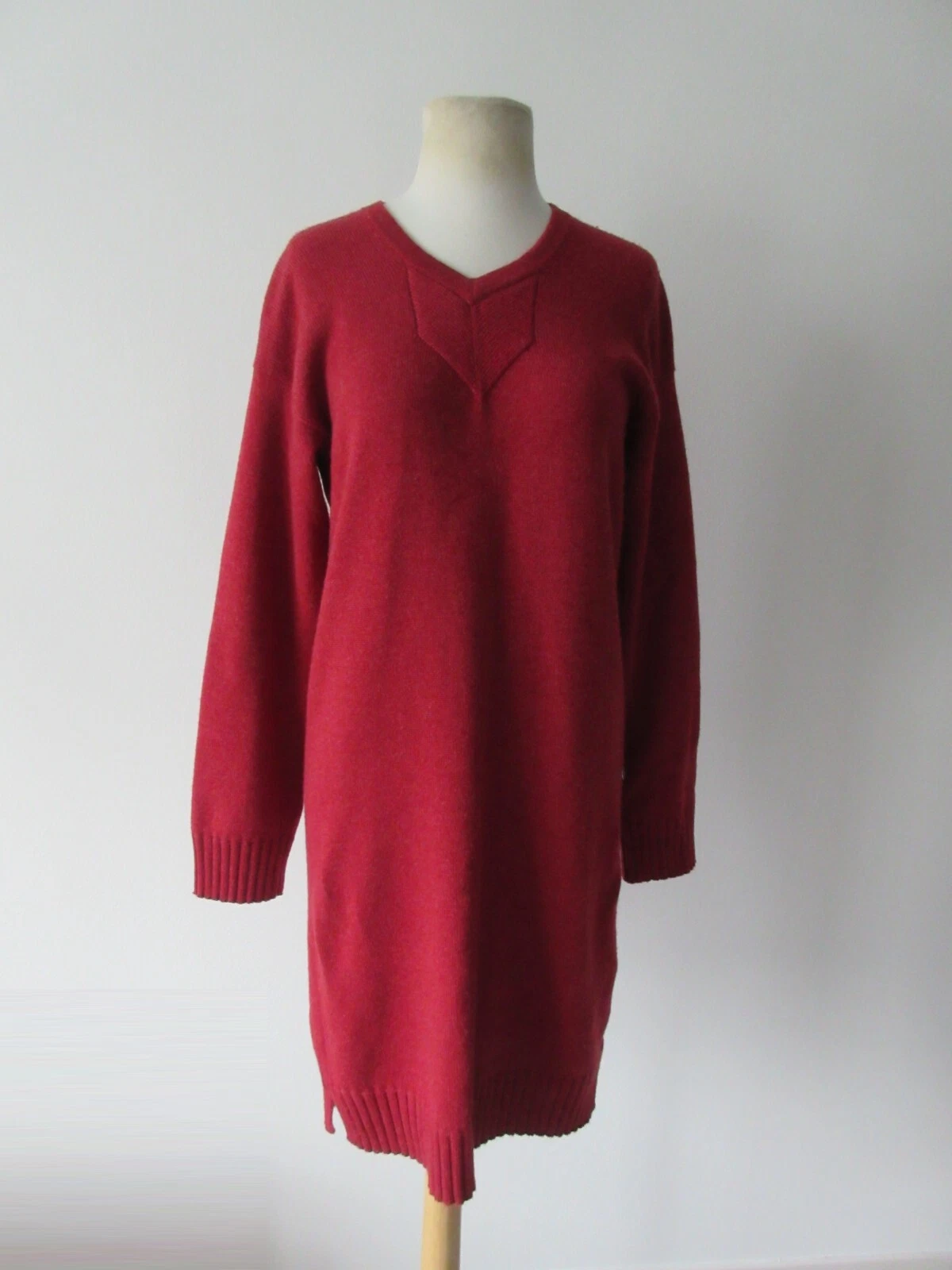 HERMÈS Abito a turno HERMES rosso 100% cashmere lavorato a maglia 36 2 4