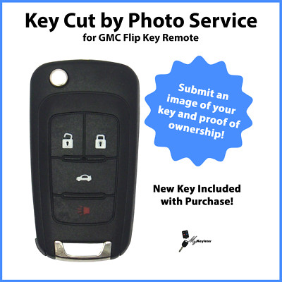 -Key Cut by Photo- Service for New 2010-2021 GMC Flip Key Car Remote OHT01060512
