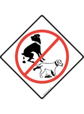 No Dog Pooping and Peeing - No Dog Poop Exterior Aluminum Sign or Vinyl Sticker