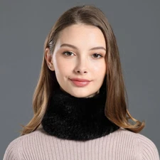 Women's Real Mink Fur Scarf Warm Scarves Collar Wrap Stole Neck Warmer Headband
