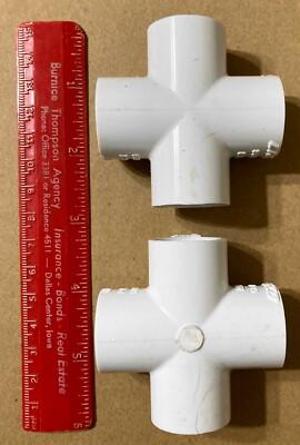 LOT 25 LASCO SCH 40 PVC 1/2'' 4-WAY CROSS D2466 PIPE CONDUIT SLIP JOINT FITTINGS