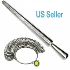 Metal Ring Sizer Gauge Mandrel Finger Sizing Measure Stick Standard Tool Sliver