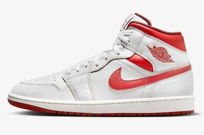 Nike Air Jordan 1 Mid SE Shoes White Lobster Dune Red FJ3458