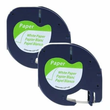 2-Pk/Pack 91330 91200 for DYMO LetraTag Label Tape Cassette Cartridge 12mm