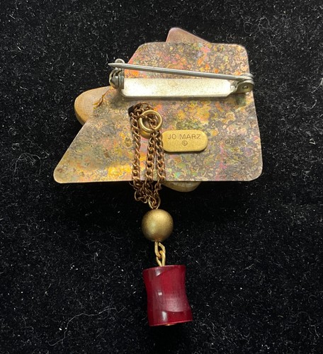 Spilla pendente asimmetrica multicolore e multi texture BZ24 Jo Marz - Foto 5 di 7