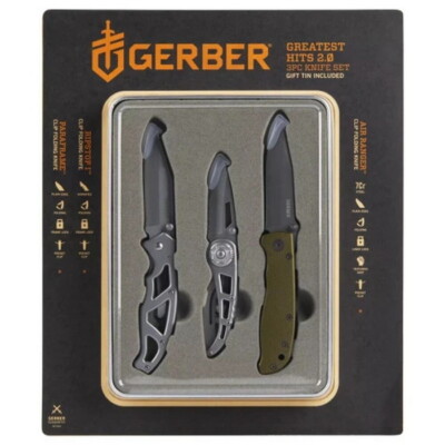 Gerber Gear Greatest Hits 2.0 3 Piece Knife Set & Gift Tin NEW