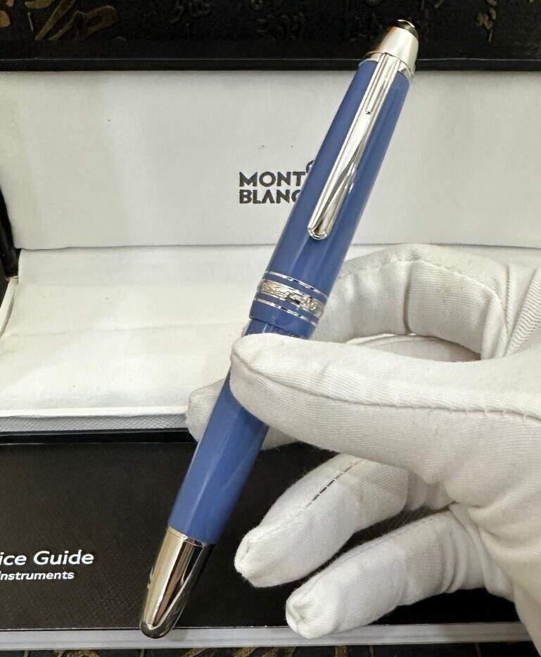 Montblanc Blue Classique Luxury Rollerball Pen 163 New With BOX Refill Black Ink