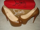 100% AUTHENTIC USED WOMEN LOUBOUTIN PALAIS ROYAL BROWN PLATFORM PUMP/HEEL US 9.5 — photo 5