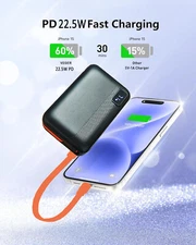 Portable Charger for iPhone Built in Data Cable,Portable Charger Battery Pack
