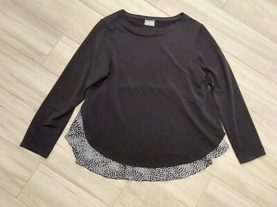 Niche Nilgun Derman Black Long Sleeve Round Neck Swing Tunic Top.     Size L