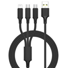 3.5ft Multi Charger Cable Nylon Braided USB Cable Universal 3-in-1 Charger