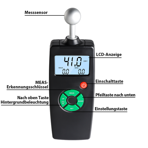 Feuchtemessgerät Feuchtigkeitsmesser Wand Beton Putz Feuchte Hygrometer estrich - Bild 10 von 11