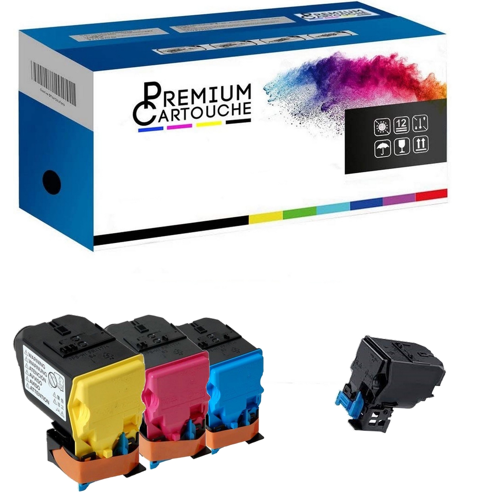 Pack de 4 toners TNP50 compatibles avec l'imprimante Konica Minolta Bizhub C3100
