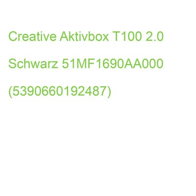 Creative Aktivbox T100 2.0 Schwarz 51MF1690AA000 (5390660192487)