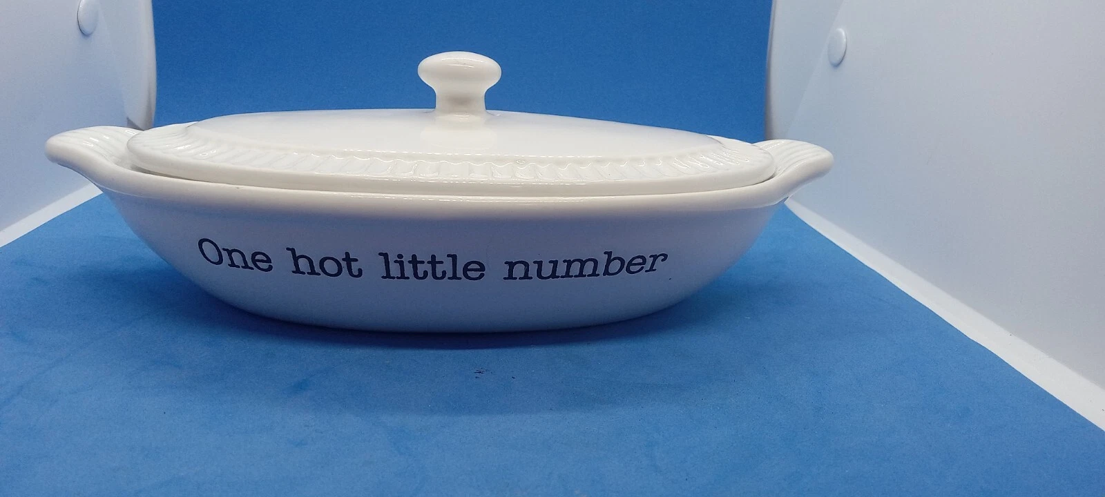 One Hot Little Number Mud Pie Dish, Butter Dish Corn Dish Anything You Want 9x5