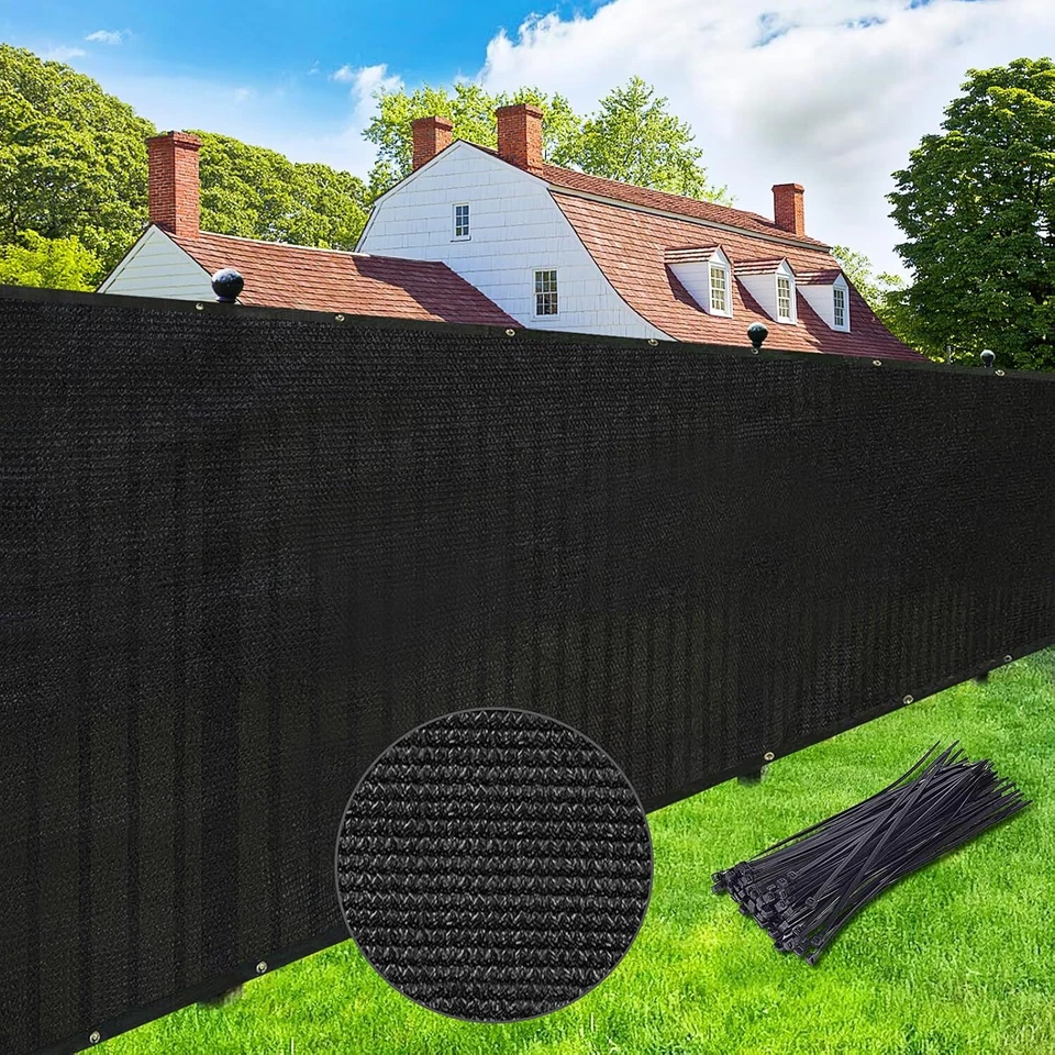 TKOOFN 4' 5' 6' 8' Windscreen Privacy Fence Screen Shade Cover Mesh Tarp Garden Outdoor