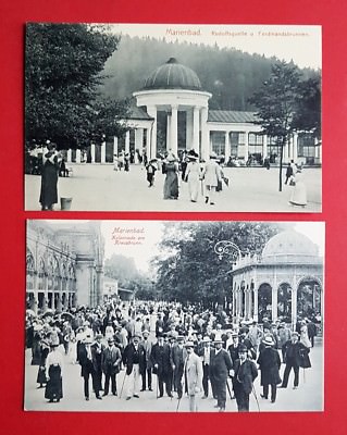2 x AK MARIENBAD in Böhmen um 1910 Rudolfsquelle und Ferdinandsbrunnen   ( 34558