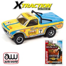 Auto World Xtraction 1975 Datsun 620 Pickup Truck Yellow HO Slot Car
