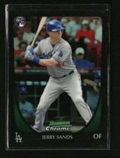 2011 Bowman Chrome Refractors Jerry Sands #100 RC Rookie Los Angeles Dodgers