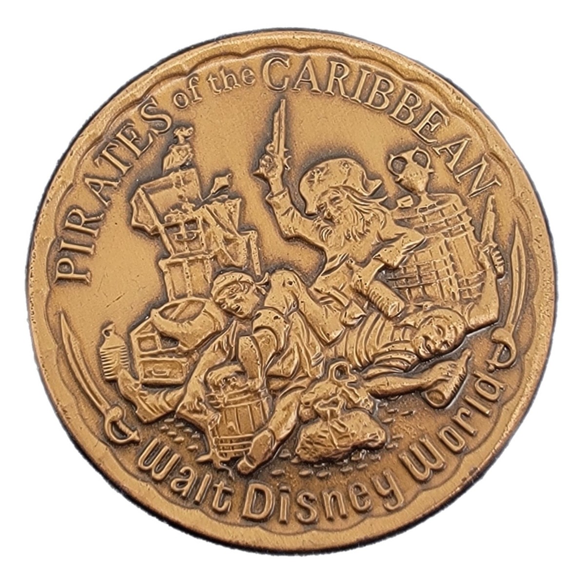 Vintage Walt Disney World Pirates Of The Caribbean Coin Medallion