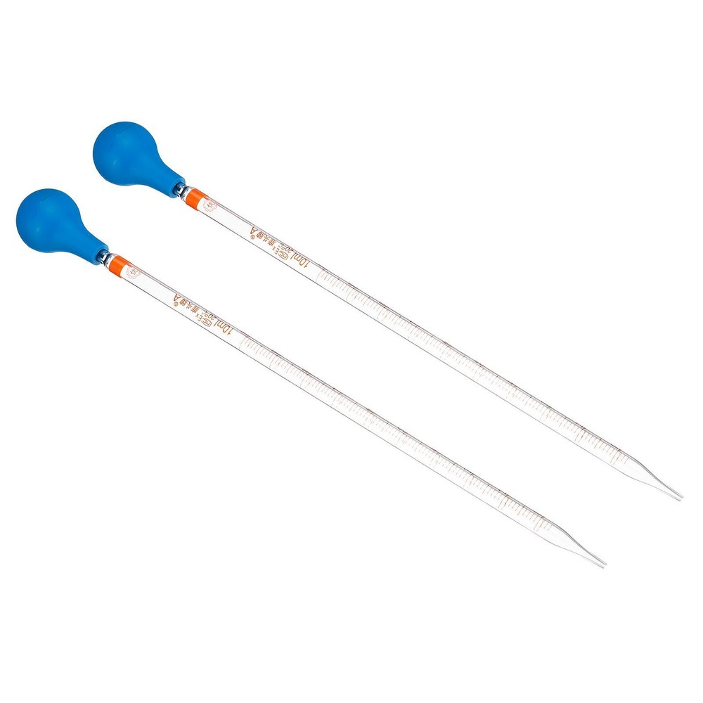 Graduated Dropper Pipettes Kit, 2pcs 10ml Pipette with Rubber Cap, Clear