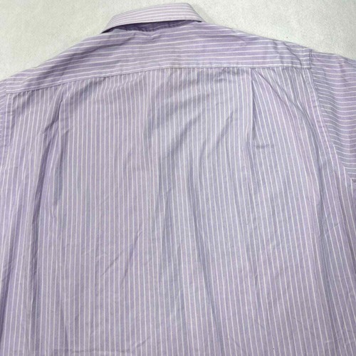 Dockers Men's Medium (15-15 1/2) Fitted Purple Striped Button Front Dress Shirt - Picture 10 of 11